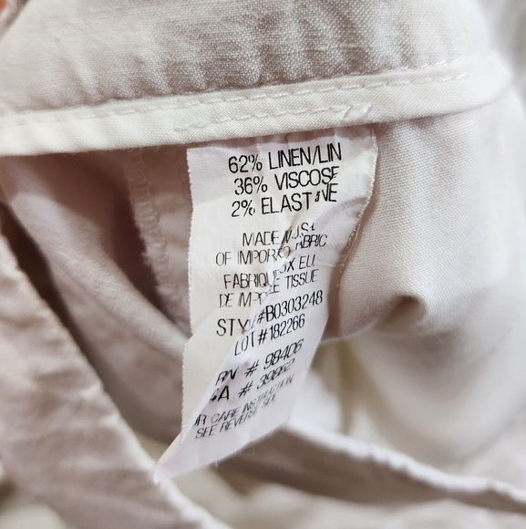 THEORY Linen Blend Slim-Leg Crop/Ankle Pants White Sz 6 | Office Business Boss - Picture 6 of 7